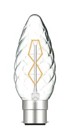 015037040  Rustica Dimmable Candle 45mm/S Twisted B22 Clear 40W